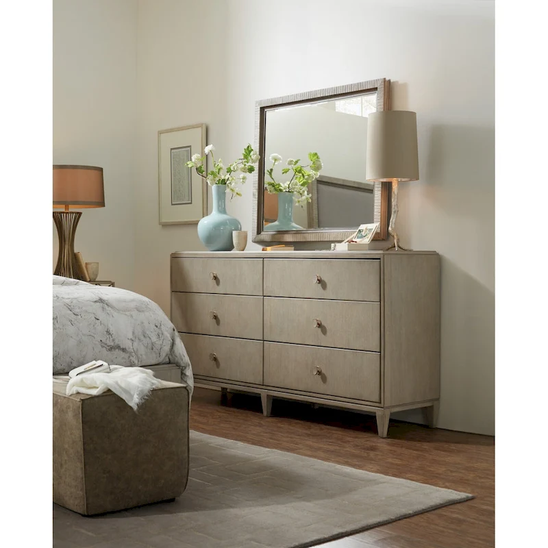 Hooker Furniture Elixir 70 Wide Rubberwood and Walnut Dresser with 6