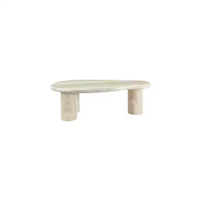 Meridian Furniture Sassari Travertine Travertine Finish Concrete Coffee Table