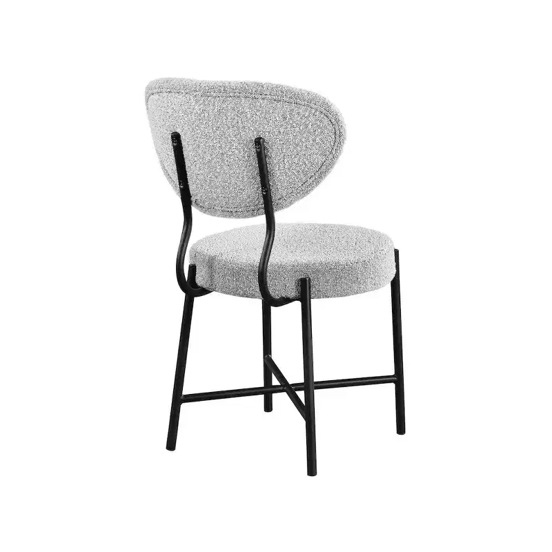 Meridian Furniture,Allure Grey Boucle Fabric Dining Chair, Set of 2