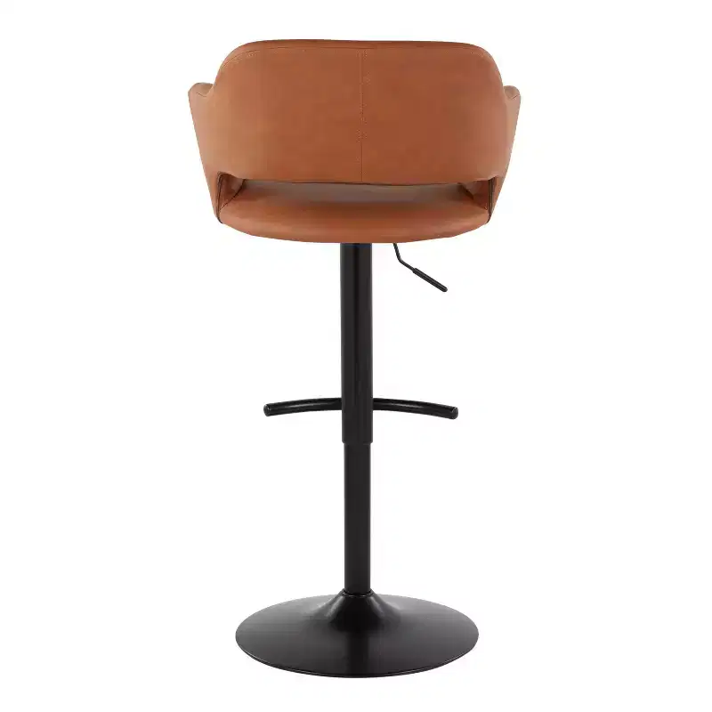 LumiSource Set of 2 Margarite Adjustable Barstools Black PU