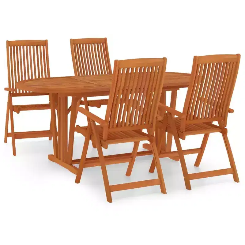 vidaXL Garden Dining Set Reddish-Brown Solid eucalyptus wood Medium