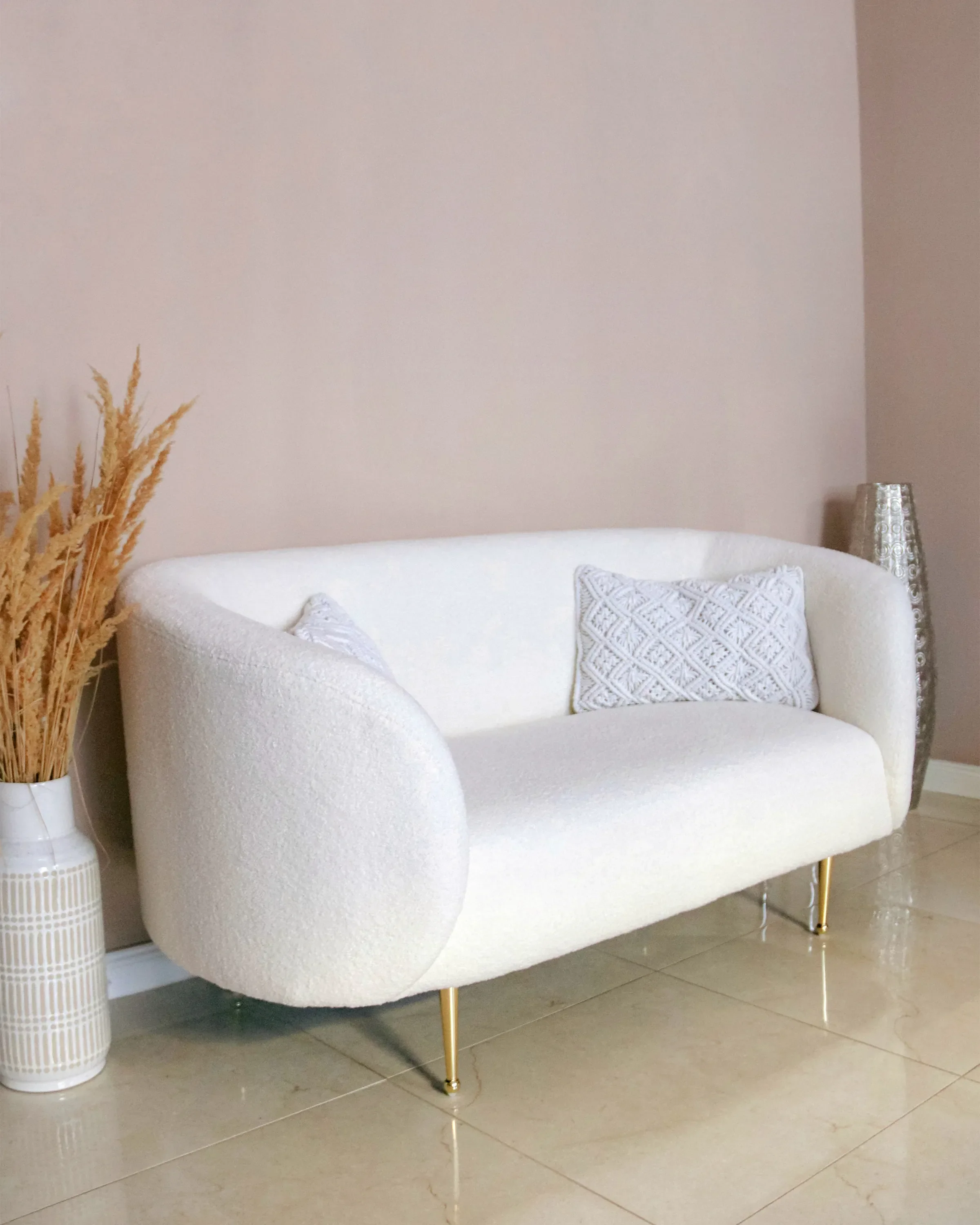 Divano 2 posti Tessuto Beige chiaro