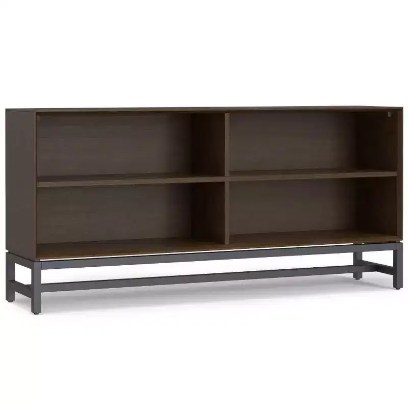 WyndenHall 30 Devlin Low Wide Bookcase Walnut Brown