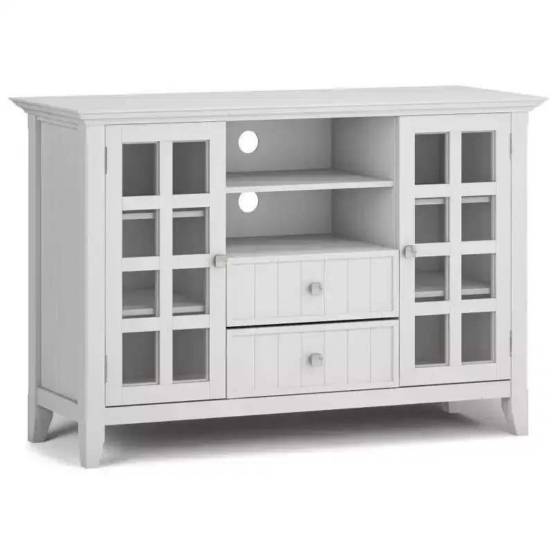 Tall TV Stand with Storage for TVs up to 60 Inches – White