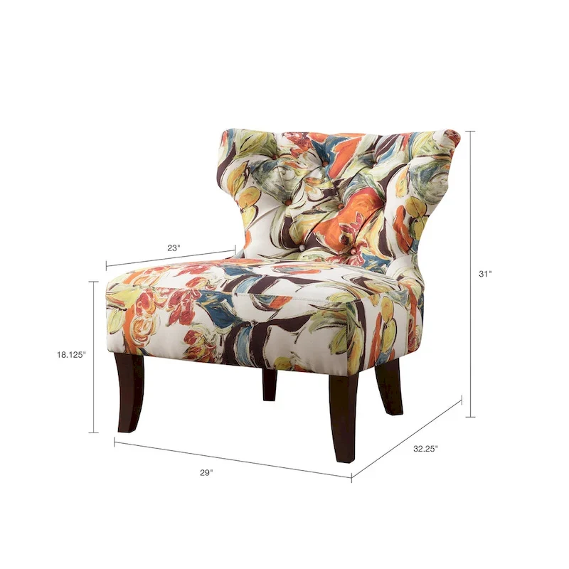 Madison Park Bree Hourglass Tufted Armless Chair