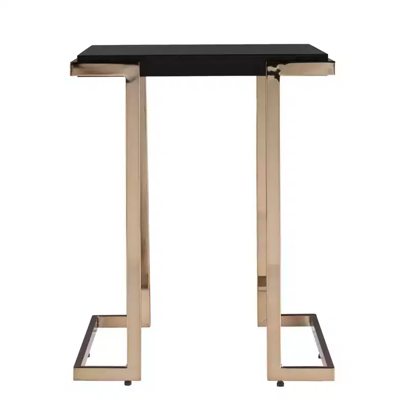 HomeRoots 24 Black Geometric Metal Square End Table