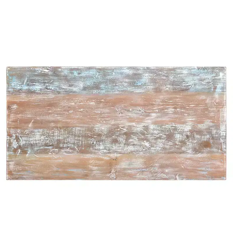 83 Driftwood Recycled Carved Dining Table Brown - Timbergirl