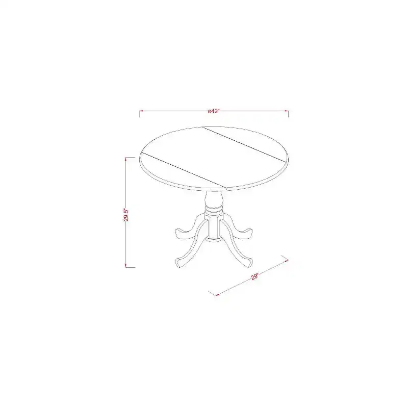 HomeStock Dropleaf Dining Table Set Kitchen Dining Black Cherry