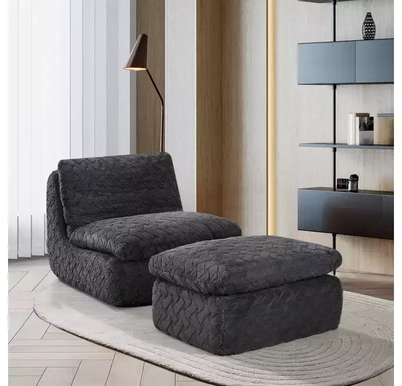 Whisen Full Compression Swivel Sofa Chair with Ottoman