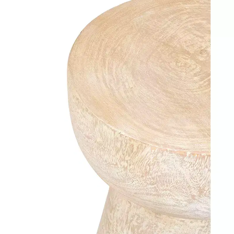 Olivia Side Table Natural - East at Main: Solid Wood, Whitewashed, Farmhouse Boho Decor, No Assembly Required