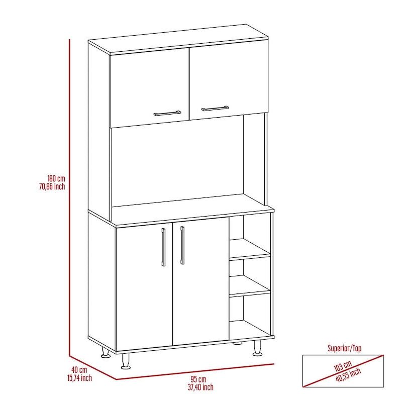 Pantry Cabinet for Kitchen, Dining Room,Living Room, Black