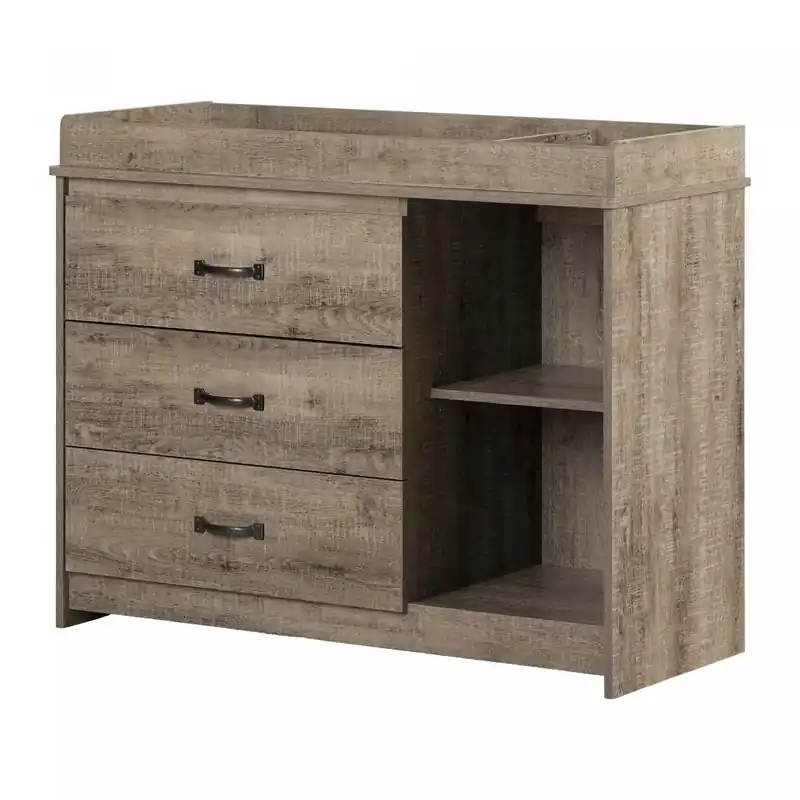 3-drawer Changing Table - Weathered Oak