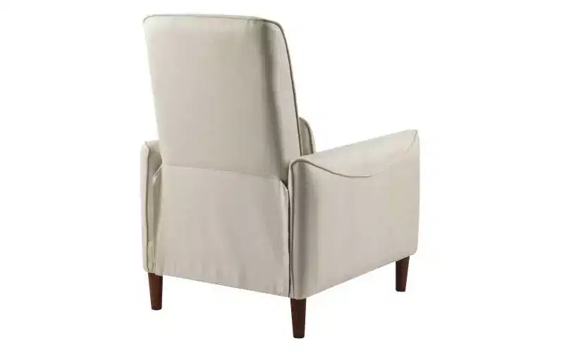 Upholstered Recliner Chair with Rubberwood Tapered Legs, Living Room Accent