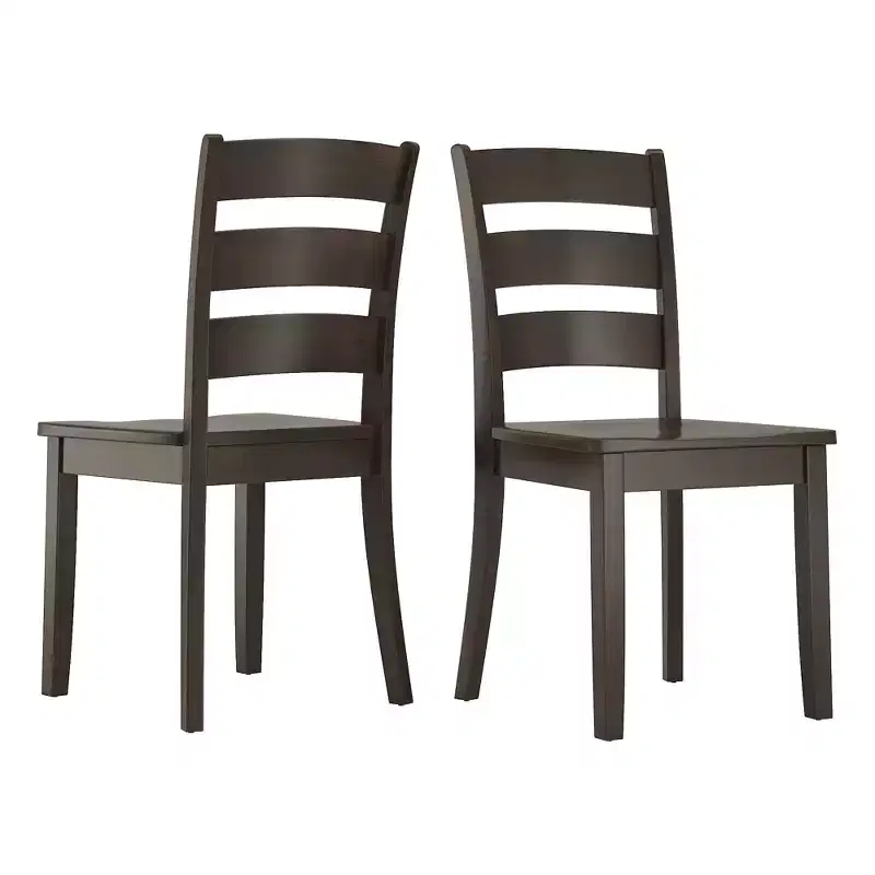 Ladder Back Wood Dining Chairs (Set of 2)