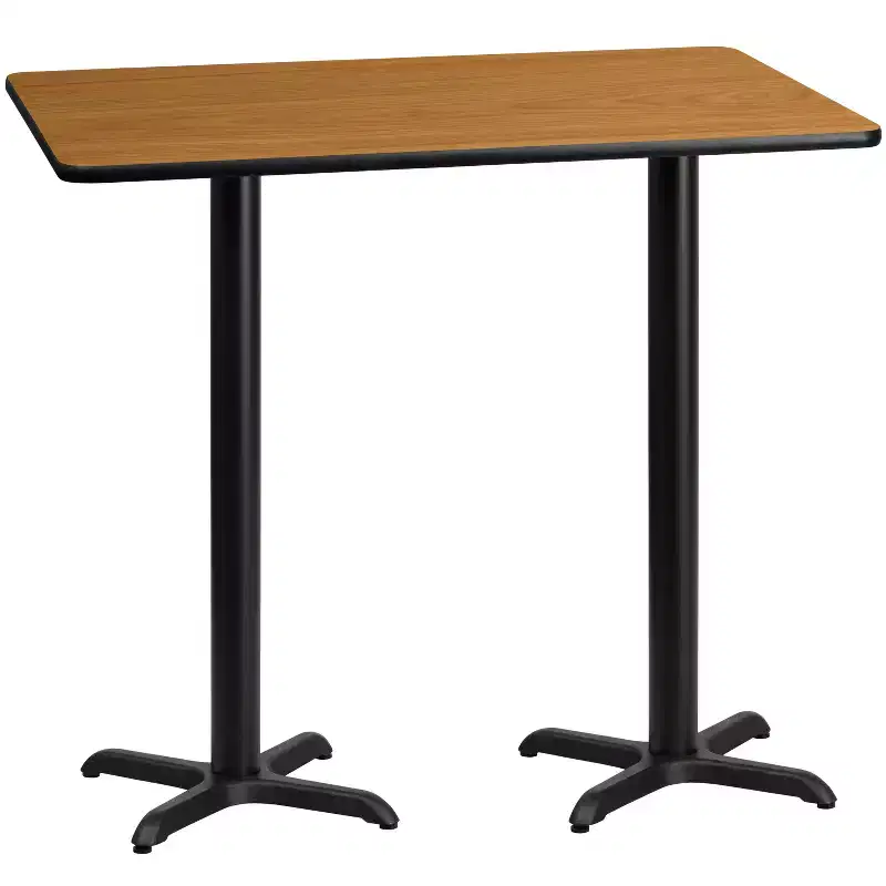 30''x60'' Bar Height Rectangular Table – Black / Mahogany / Natural / Walnut, Seats up to 6