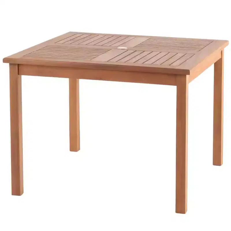 39 4-Person Natural Outdoor Square Dining Table - Beige