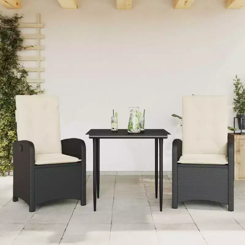 vidaXL Stylish Outdoor Dining Set with Cushions in Rattan
