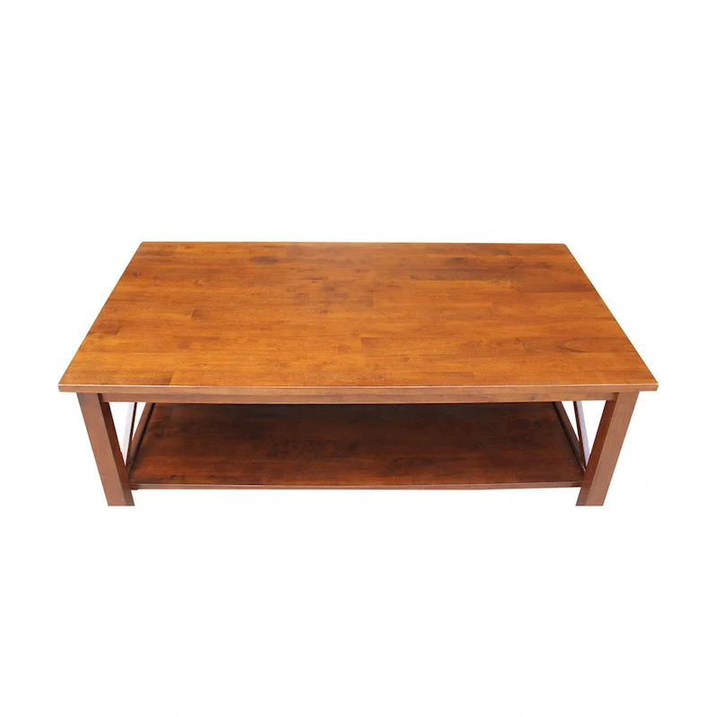Solid Hardwood Coffee Table with Lower Shelf