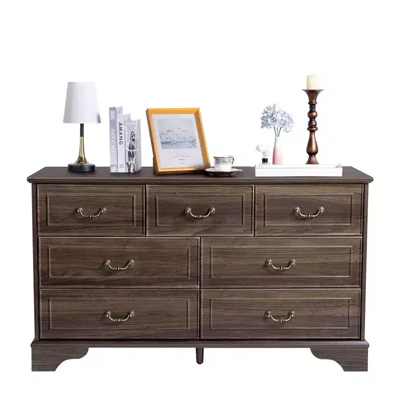 Karl Home 7-Drawer Brown MDF (Medium-Density Fiberboard) 53.94in. W Chest of Drawer