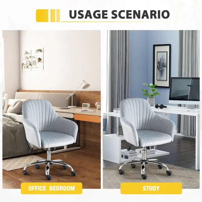 Home Office Leisure Chair with Adjustable Height and Casters