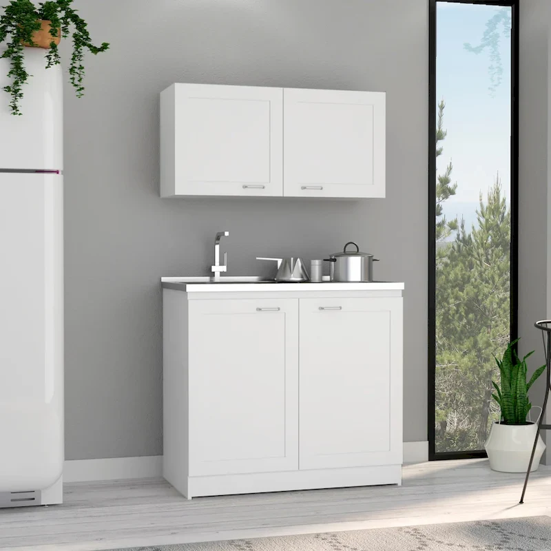 TUHOME Zurich Cabinet Set with 2 Inner Shelves - N/A
