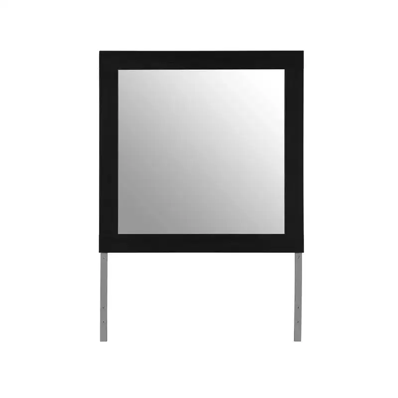 35 Black Wood Square Mounted Framed Dresser Mirror