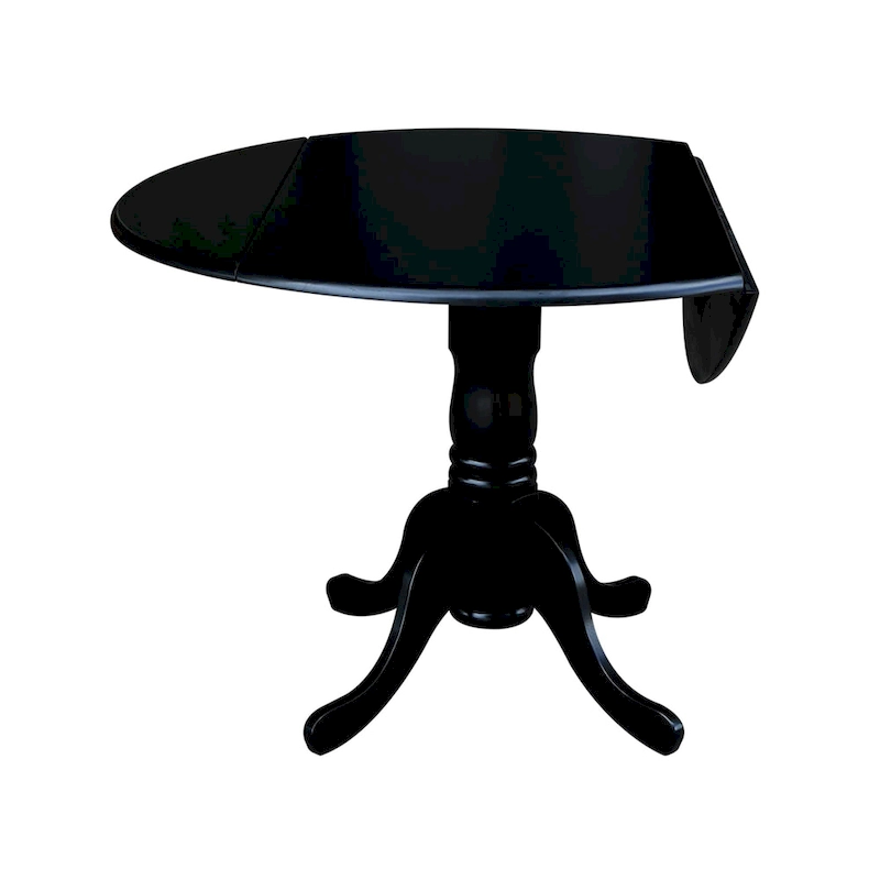 42 in. Drop Leaf Table with 4 Cross Back Dining Chairs - 5 Piece Set