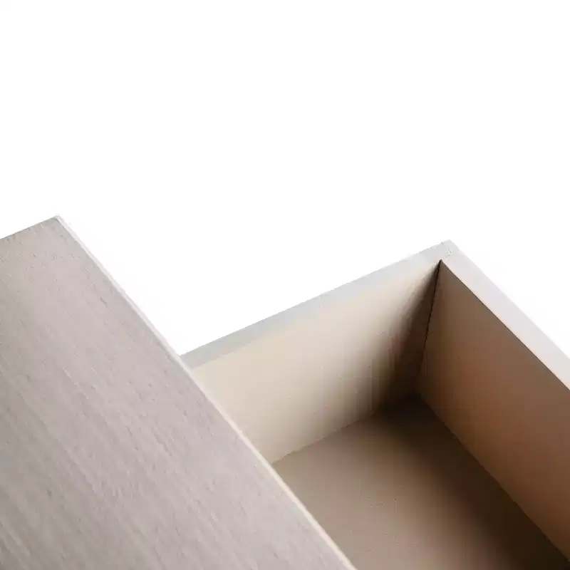 1-Drawer Accent Side Table with Herringbone Detail & Open Shelf, Distressed White