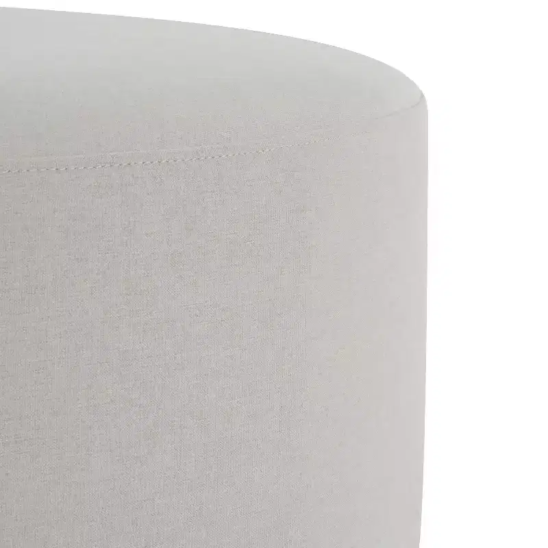 Christopher Knight Home Elsu Modern Rubberwood Upholstered Round Ottoman