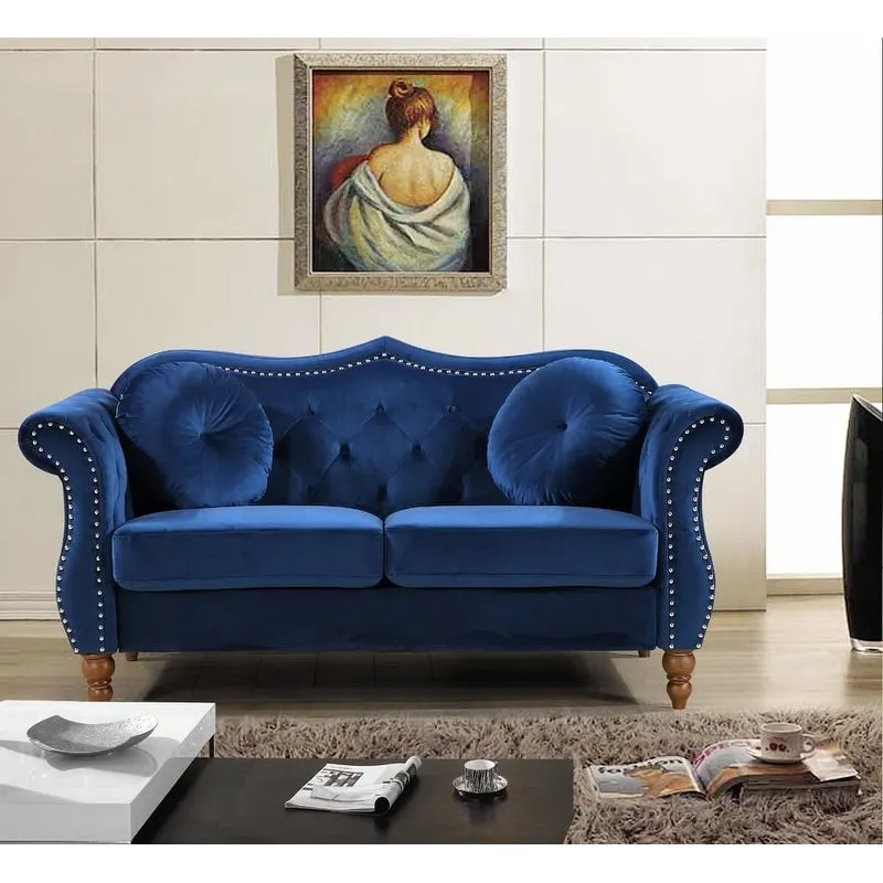 Carbon Classic Nailhead Chesterfield 2 Piece Living Room Set