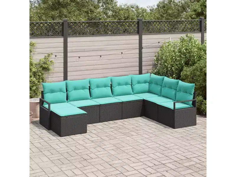 vidaXL Garden Sofa Set 8 pcs Brown Poly rattan