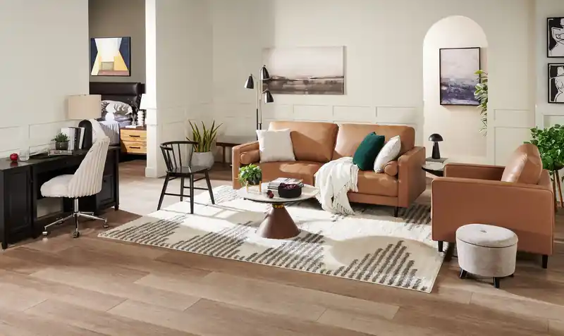 31.5 Modern Round Coffee Table with White Sintered Stone Top