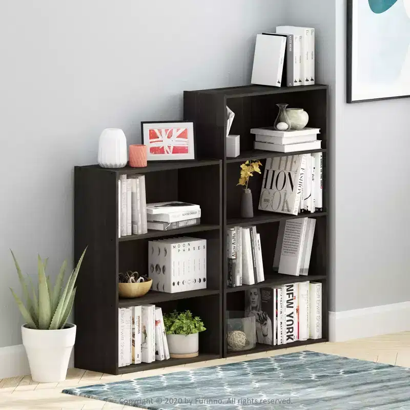 4-Cube Open Shelf Bookcase, Espresso, Particle Board, 41.7