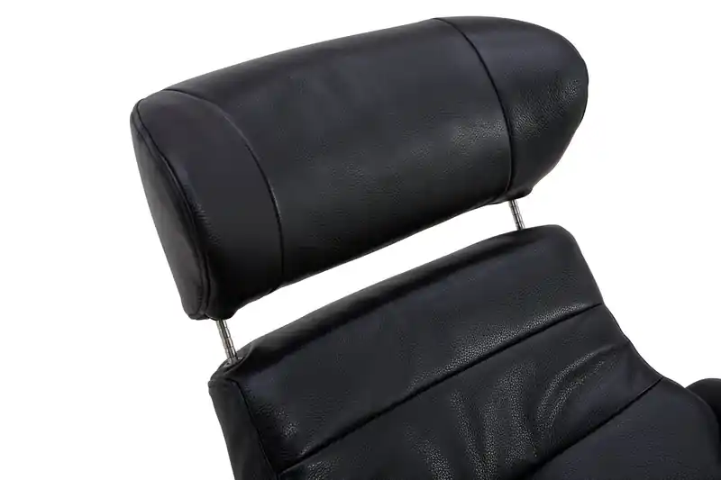Top-Grain Genuine Leather Swivel Reclining Chair with Footrest