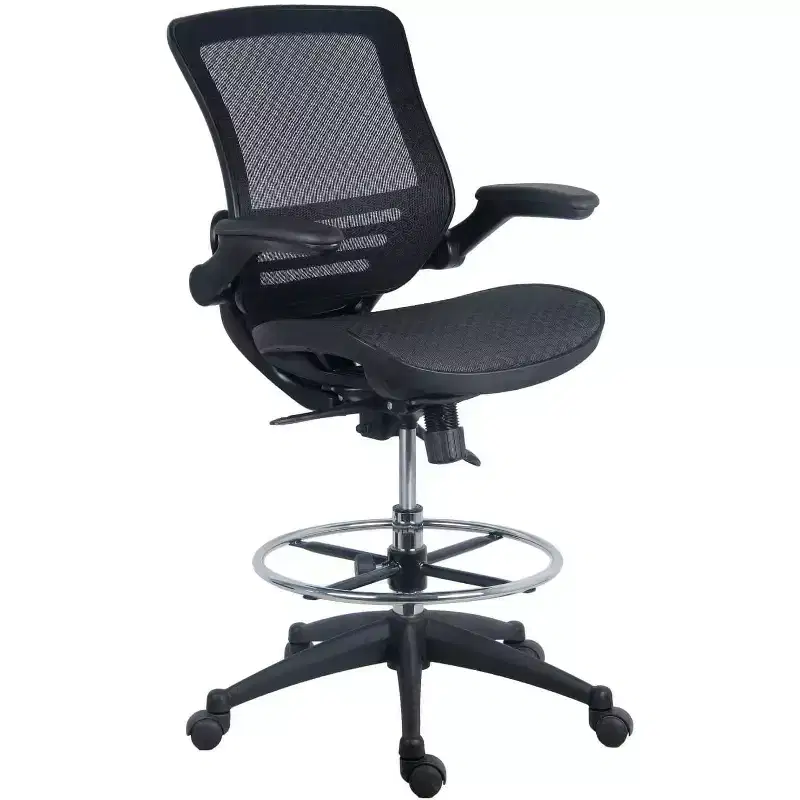 Harwick Evolve All Mesh Heavy Duty Drafting Chair - Dark Knight Edition