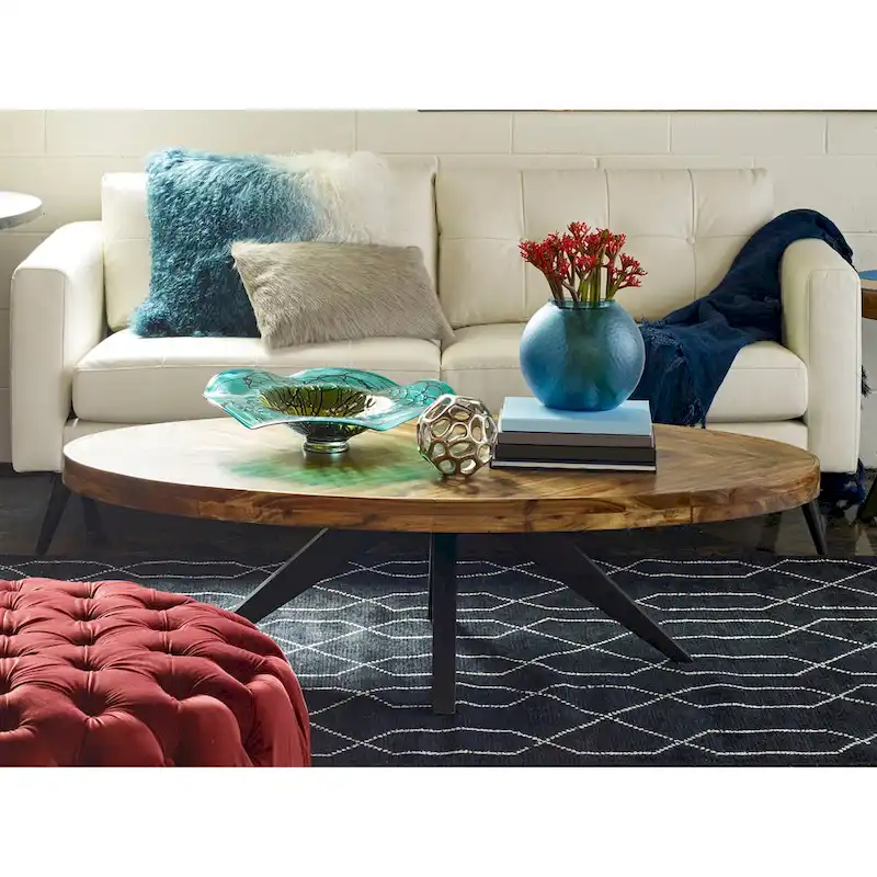 Rustic Farmhouse Acacia Wood Coffee Table