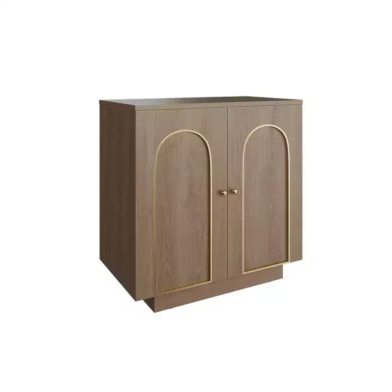 Clihome 30.3 in.H Accent Cabinet Office Storage Cabinet with 1 Shelf and Soft-Close Hinges, Arched Doors