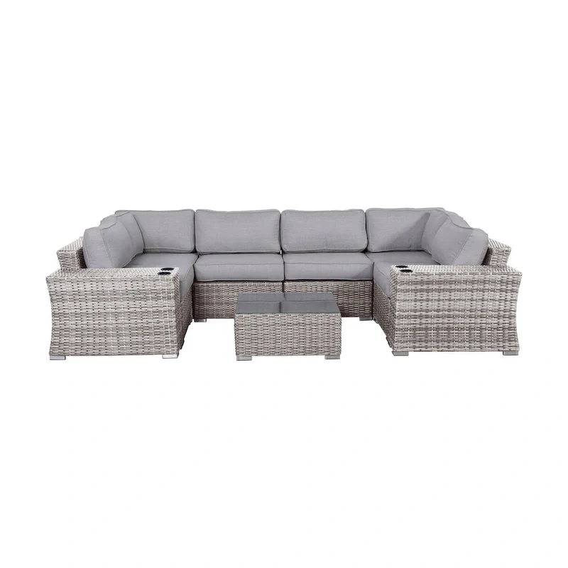 LSI Wicker/Rattan 4 - Person Seating Group with Cushions
