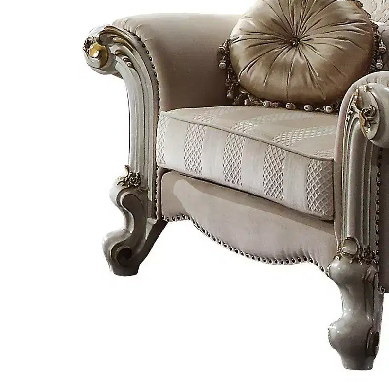Acme Furniture Picardy Accent Chair Fabric/Antique Pearl