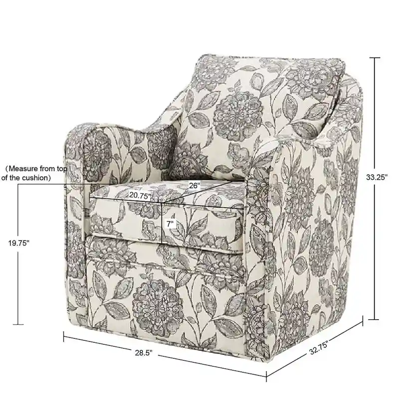 Madison Park Betty Slub-weave Wide-seat 360-degree Swivel Armchair Set of 2