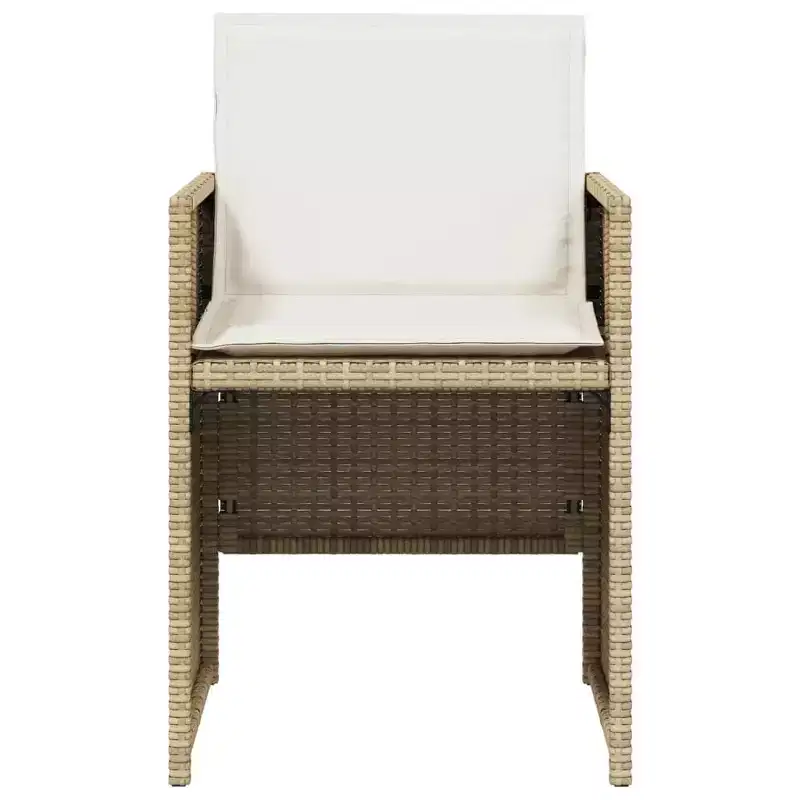 vidaXL Patio Chairs with Cushions 4 pcs Beige Poly Rattan