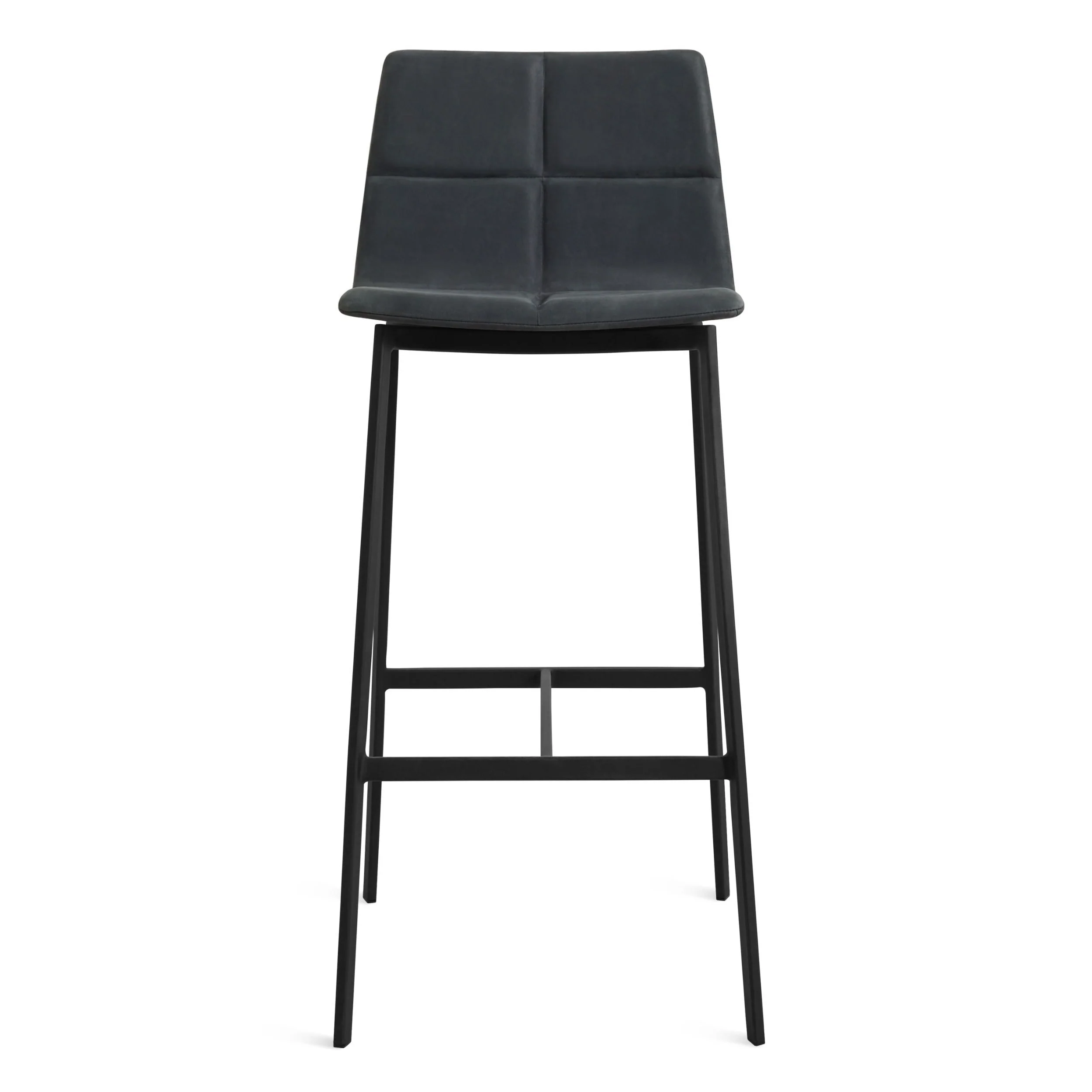 Modern Beige Fabric Counter Stool with Grid-Stitch Upholstery for Kitchen