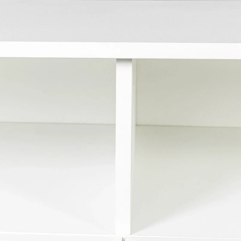 70-Inch TV Stand with Open Shelves and Drawers — White