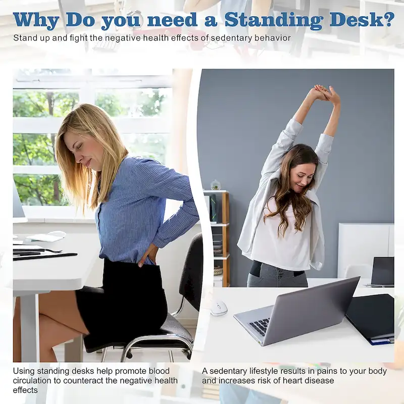 Futzca Height Adjustable Electric Standing Desk Sit Stand Computer Stand up Desk with Splice Board