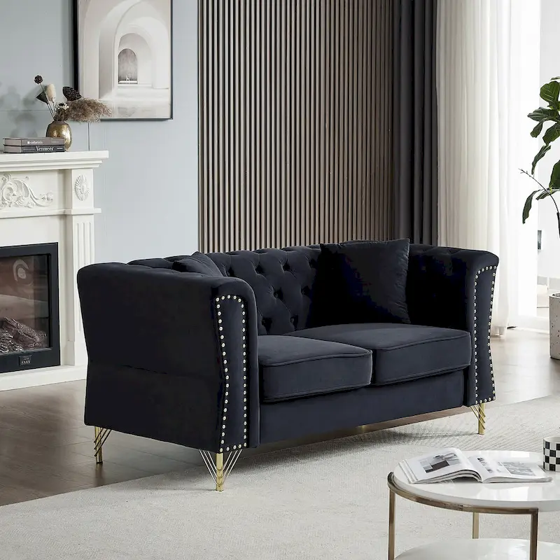 60.2 Chesterfield Velvet Sofa
