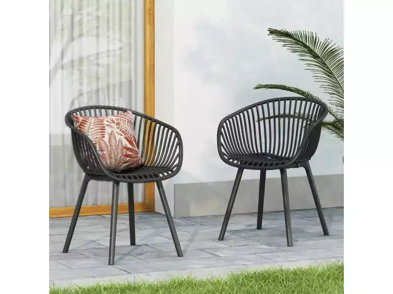 Christopher Knight Home 2pc Santa Fe Outdoor Polypropelene Plastic Accent Chair