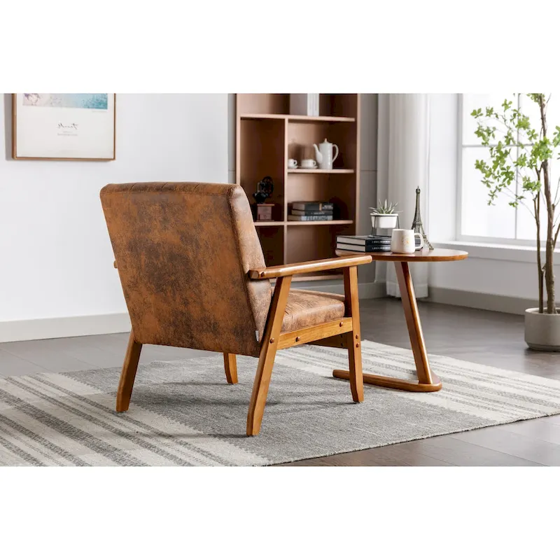 Upholstered Accent Arm Chair with Wood Frame