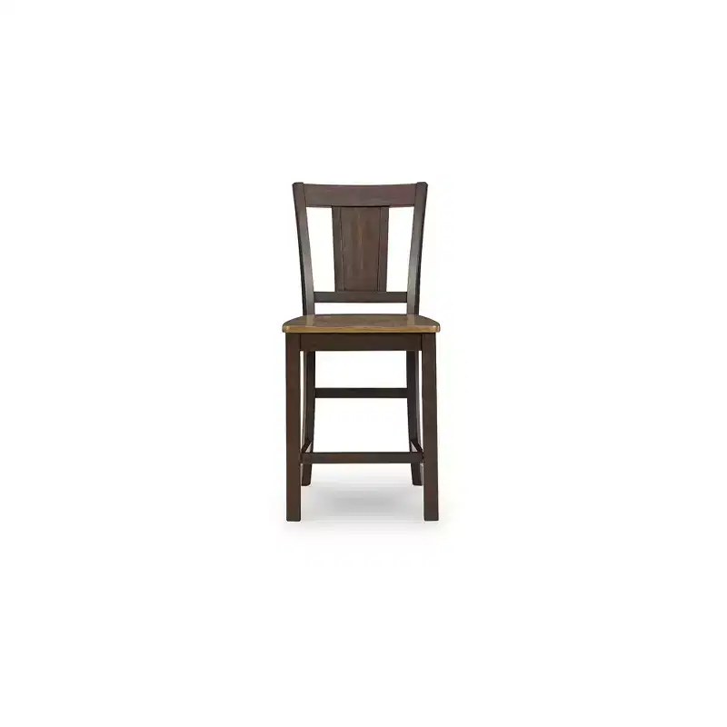 Signature Design by Ashley Sharlander Counter Height Barstools, Set of 2, Light Brown and Dark Brown Finish