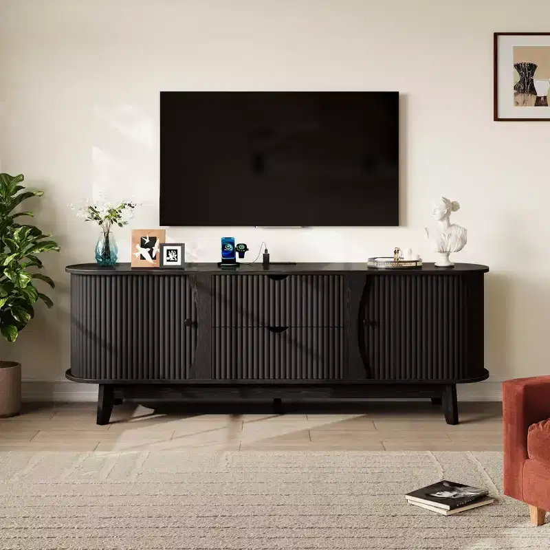 Modern Coffee Table (2 Tables), 31 +19 Nesting Coffee Table, Wooden Cocktail End Table, Accent Center Table for Living Room Bedroom Office