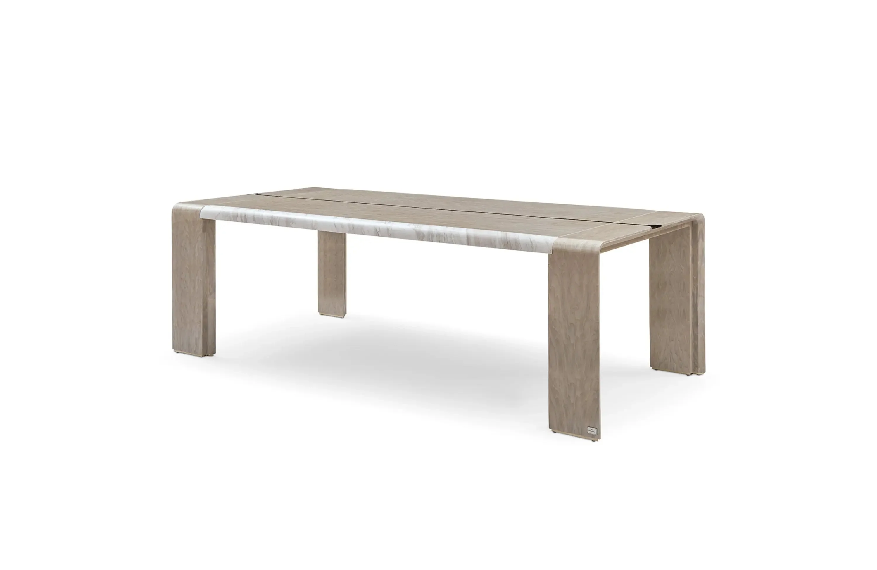 High Gloss Marble Rectangular Dining Table for Modern High-End Interiors